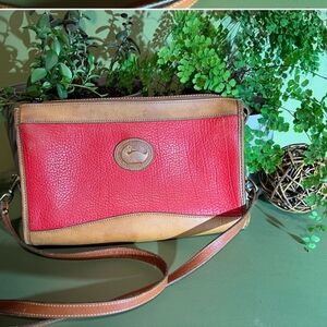Dooney & Bourke Red and Tan Crossbody Bag